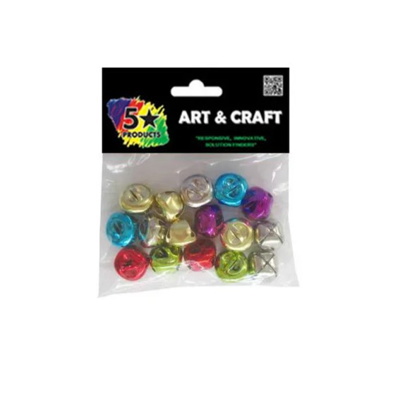 5 Star Craft Bells Assorted Colours Pack 16