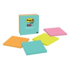 Post-it Super Sticky Self-Adhesive Notes 675-4SSMIA Supernova/Miami 101x101mm Assorted Colour Pack 4 image