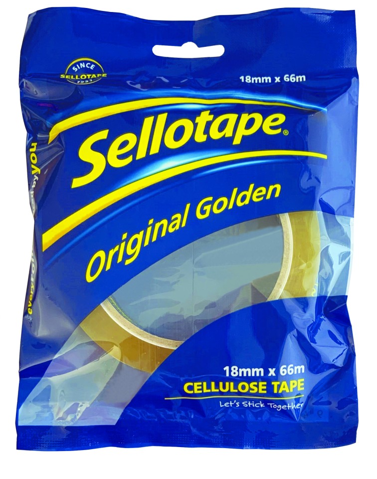Sellotape 1105 Cellulose Tape 18mm x 66m Clear Roll