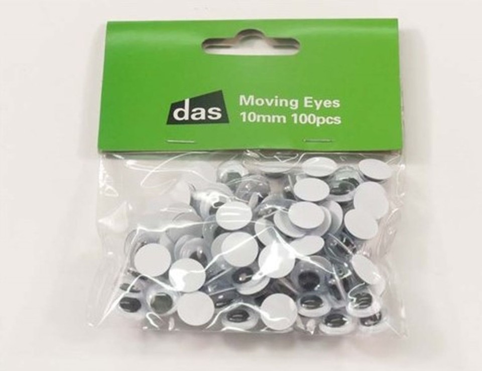 DAS Moving Eyes 10mm Black Pack 100