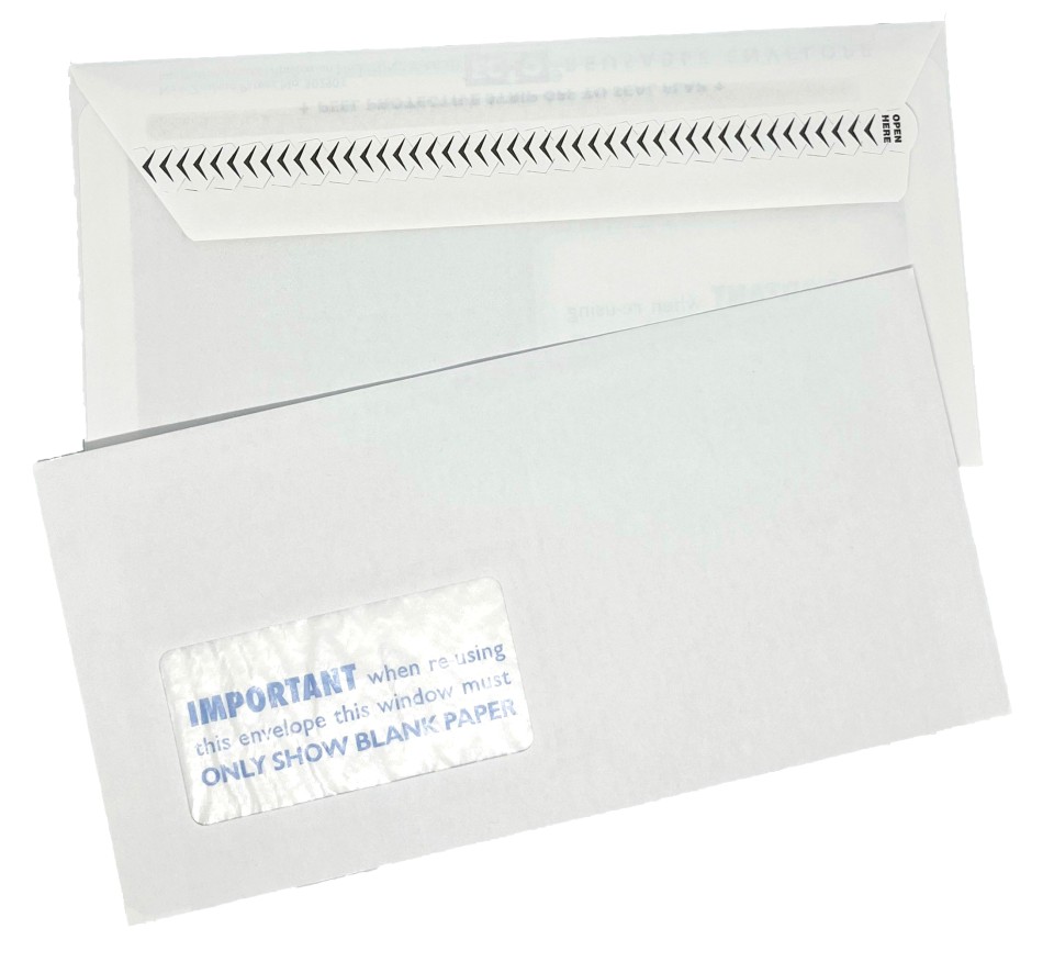 Candida Banker Envelope Window Peel & Seal Reusable Max POP 120mm x 235mm White Box 500