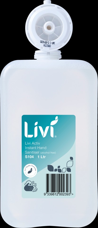 Livi S104 Foaming Alcohol Free Hand Sanitiser 1L Carton of 6