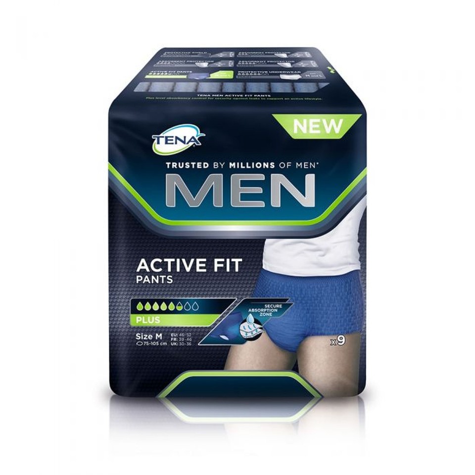 Tena Mens Active Fit Plus Pants Medium 772533 Pack Of 9
