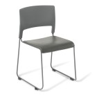 Eden Slim Grey Chair With Grey Vinyl Upholstered Seat image