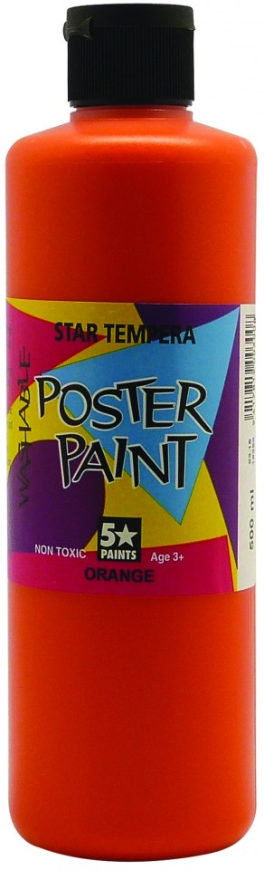 5 Star Tempera Poster Paint 500ml Orange