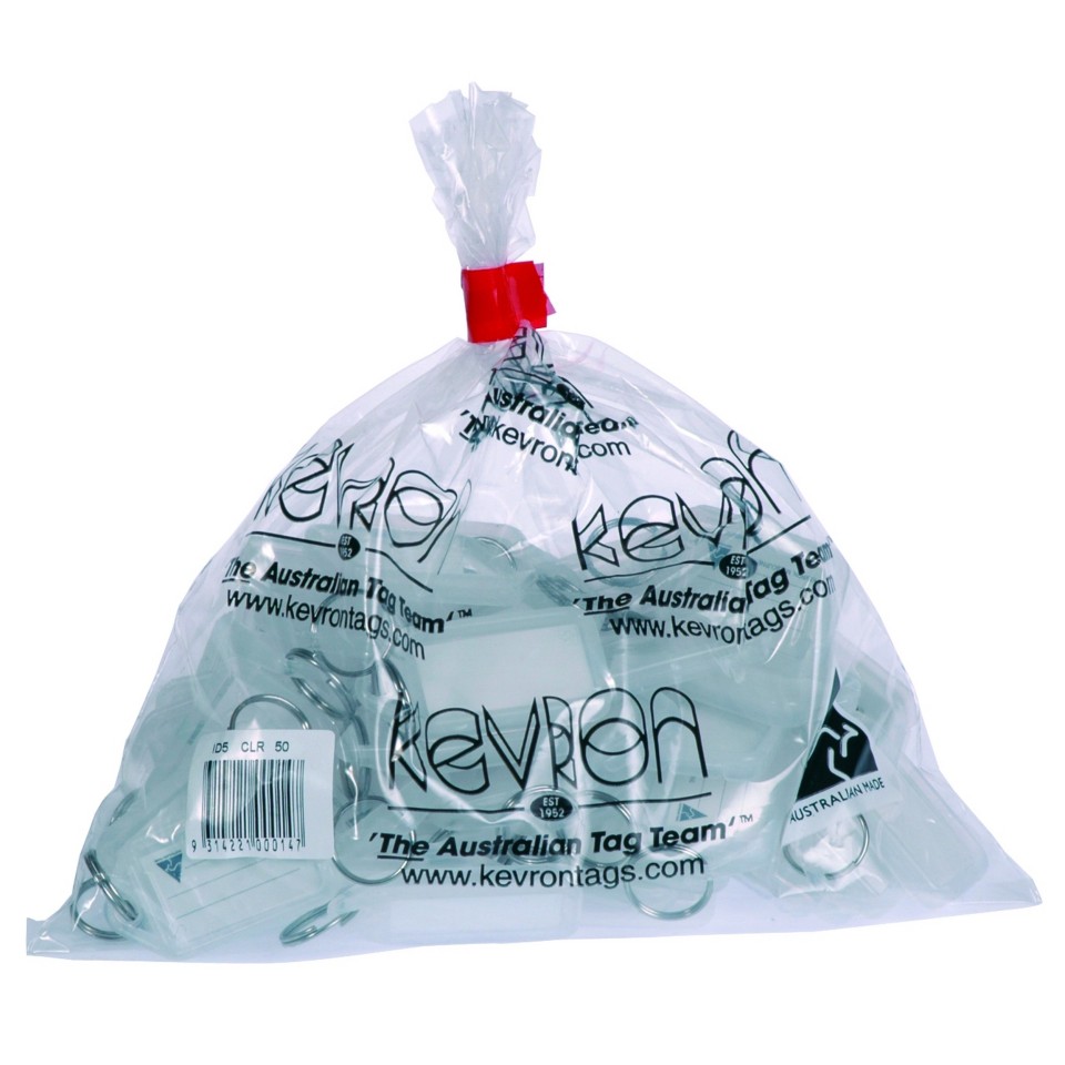 Kevron Key Tags ID5 Clear Bag 50