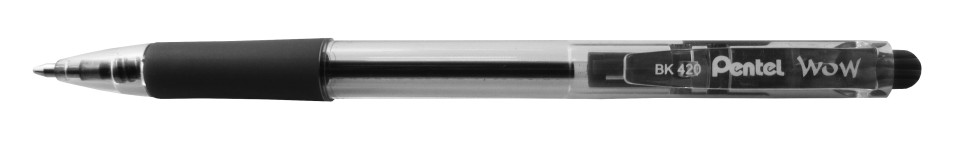 Pentel Wow Ballpoint Pen Retractable 1.0mm BK420 Black Box 12
