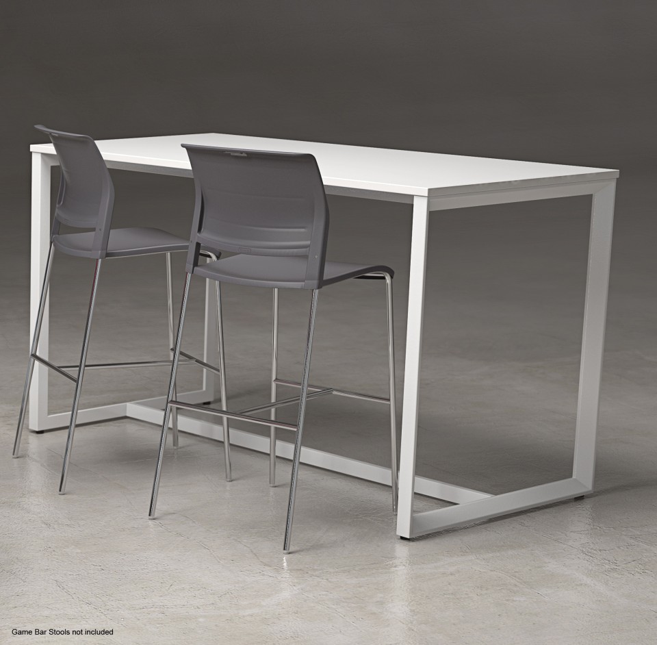 Anvil Bar Leaner Table 1600Wx800Dmm White Top / White Frame