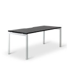 Novah Straight Desk 1500Wx700D Black Woodgrain Top / White Frame image