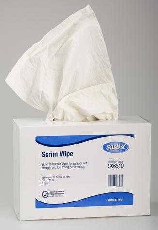 Sorb-X Scrim Wipes White 150 Sheets Per Box