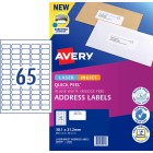 Avery Quickpeel Address Surefeed Laser&inkjet Printers 38.1 X 21.2mm Pack 650 Labels (959419/l7651) image