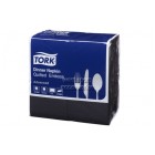 Tork Dinner Napkin Quilted Emboss 2 Ply 8 Fold 39x39cm Black Pack 100 image
