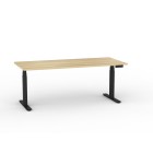 Agile 3 Stage Height Adjustable Single Sided Desk 1800Wx800Dmm Atlantic Oak Top / Black Frame image