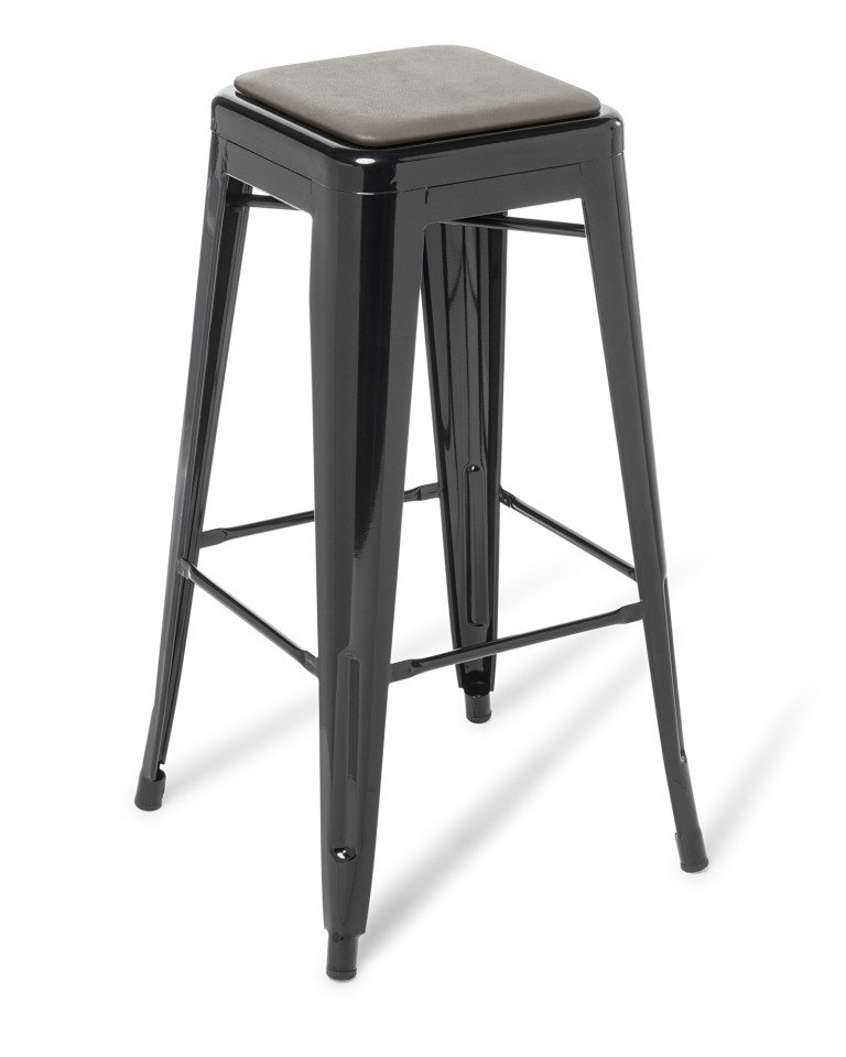 Eden Industry Black Bar Stool With Seat Pad