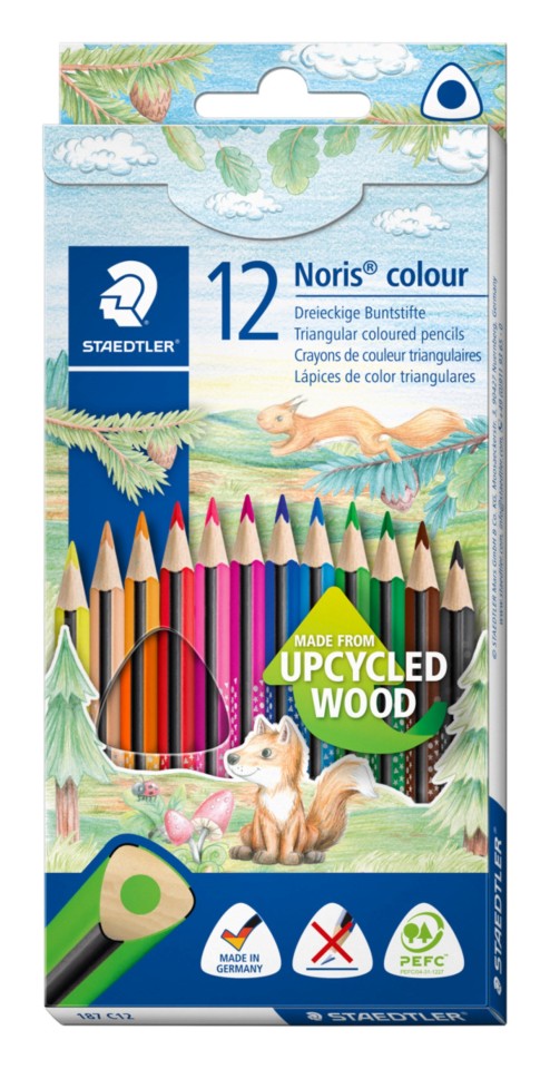 Staedtler Noris Colour 187 Coloured Pencils Triangular Assorted Colours Pack 12