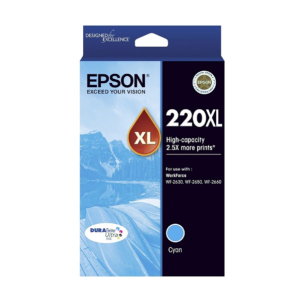 Epson DURABrite Ultra Inkjet Ink Cartridge 220XL High Yield Cyan