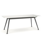 Knight Team Meeting Table 1800(w)x800(d)mm White Top With Black Base image