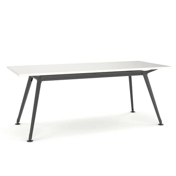 Knight Team Meeting Table 1800(w)x800(d)mm White Top With Black Base