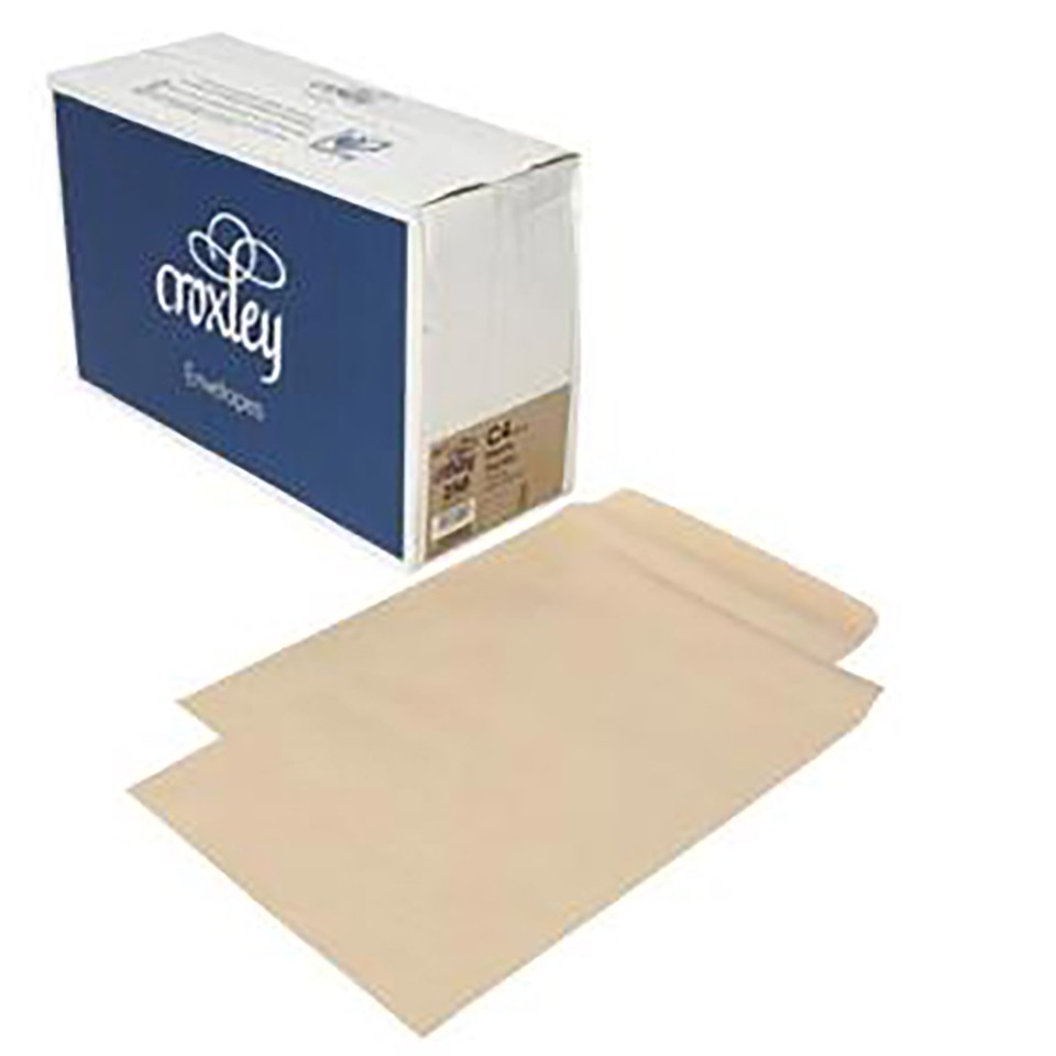 Croxley Pocket Envelope Seal Easi C4 229mm x 324mm Manilla Box 250
