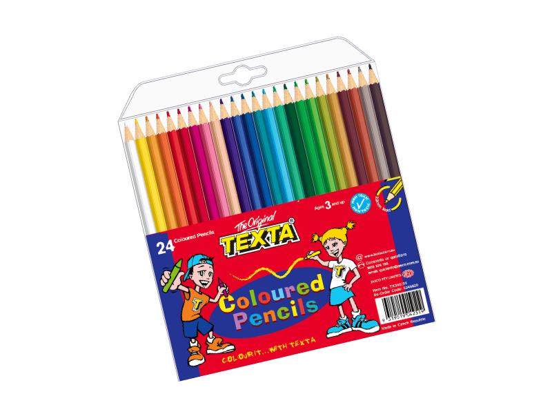 Texta Coloured Pencils Assorted Colours Pack 24