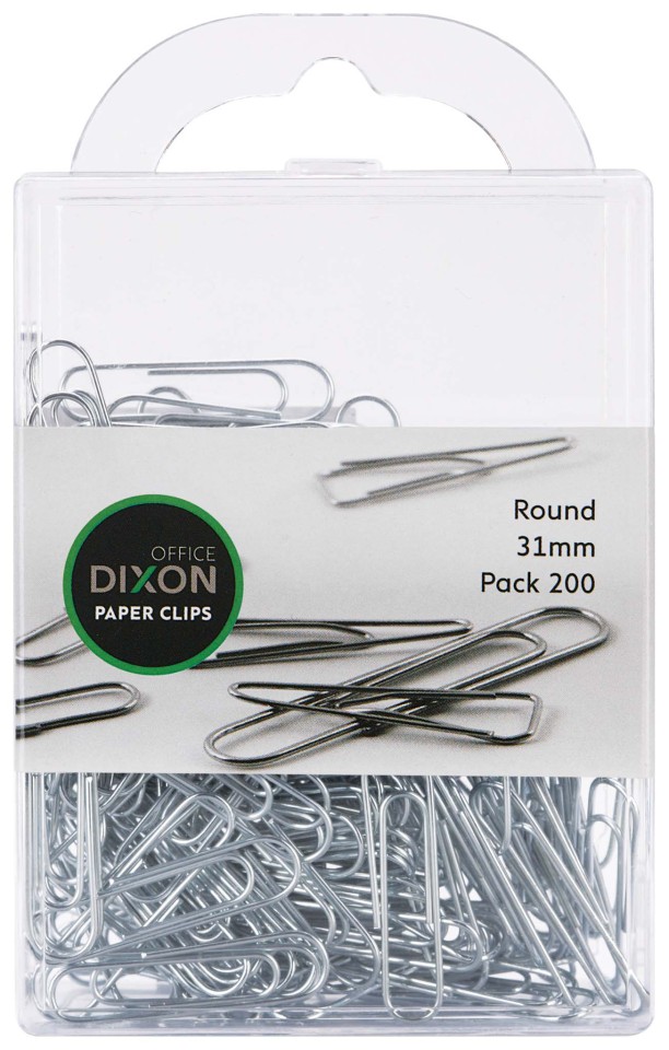 Dixon Paper Clips Round 31mm Pack 200
