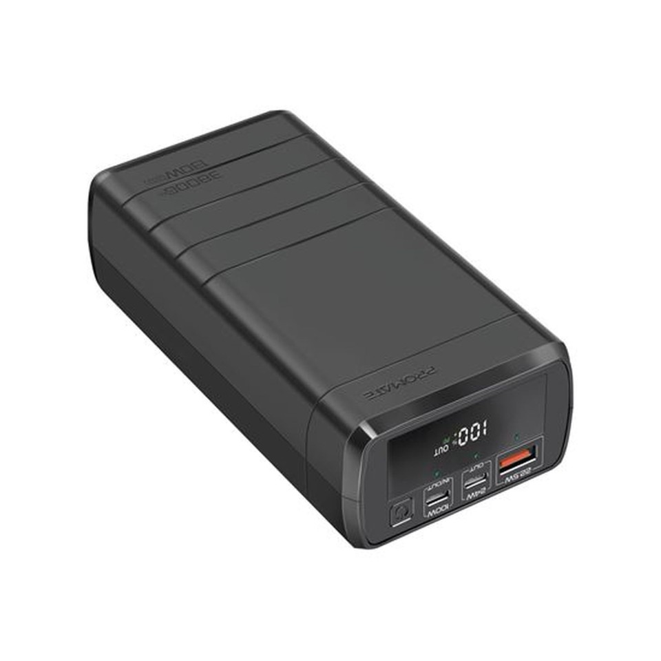 Promate 38000mah 130w Quick Charging Powerbank With 100w Power Delivery