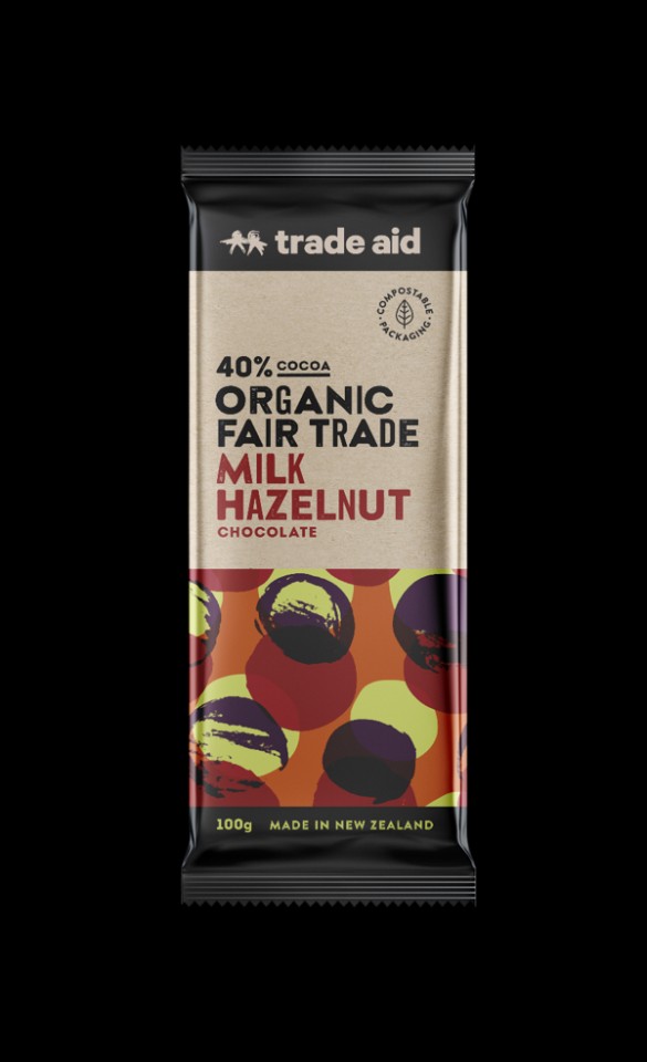 Trade Aid Organic 40% Milk Hazelnut Chocolate 100g