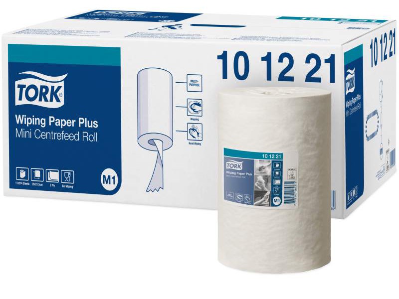 Tork Wiping Paper Plus Mini Centrefeed Roll 101221 M1 75m White Carton 11