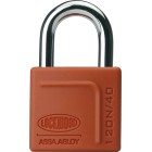 Lockwood Brass Padlock With Red Jacket Shackle Opening 40mm image