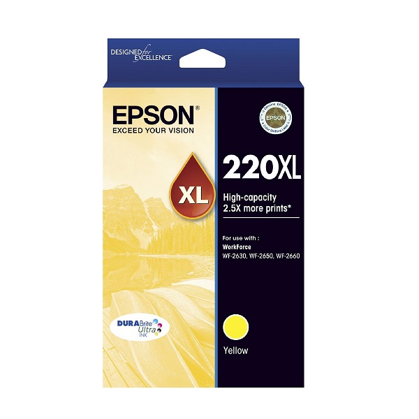 Epson DURABrite Ultra Inkjet Ink Cartridge 220XL High Yield Yellow