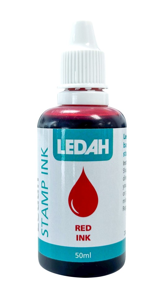 Ledah Stamp Ink 7011 50ml Red Bottle