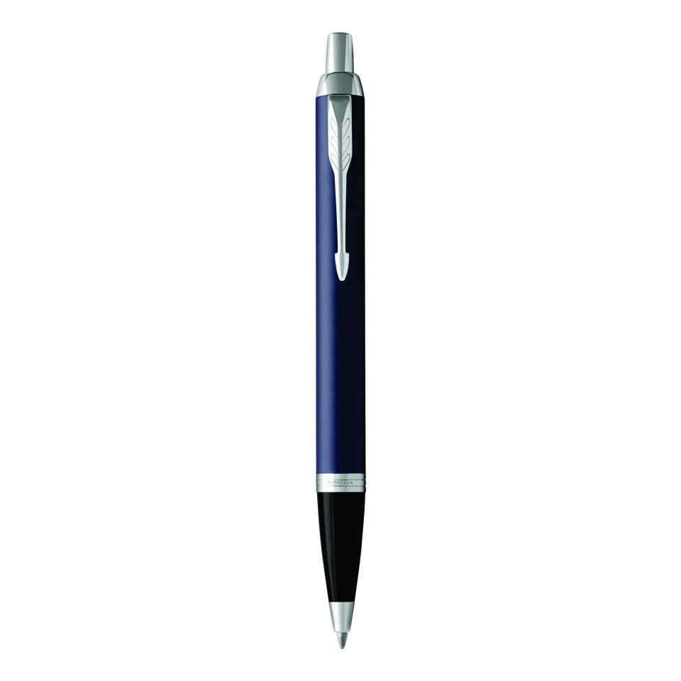 Parker IM Matte Blue Chrome Trim Ballpoint Pen