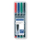 Staedtler Lumocolor Universal Pen Permanent S Assorted Colours Pack 4 image