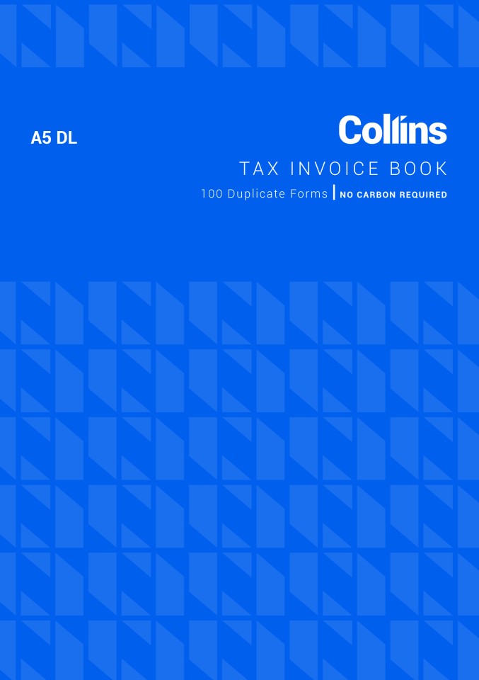 Collins Tax Invoice Book No Carbon Required A5 DL 100 Duplicates