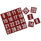 Quartet Magnetic Dates 25x25mm 1 To 31 Red image