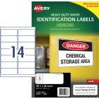 Avery Labels Heavy Duty Laser Printer 959063/L7063 99.1x38.1mm 14 Per Sheet White Pack 350 Labels image