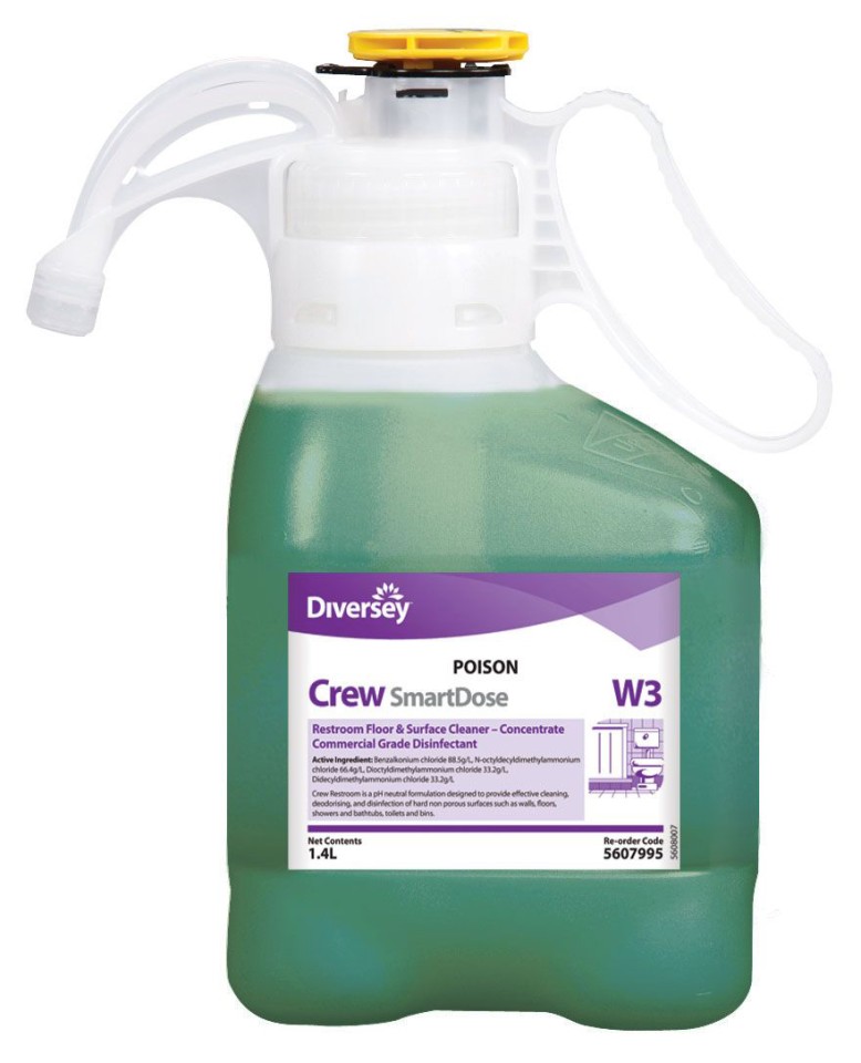 Diversey W3 Crew SmartDose Restroom Floor and Surface Concentrate Cleaner 1.4 Litre 5607995