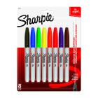 Sharpie Permanent Marker Fine Bullet Tip 1.0mm Assorted Colours Pack 8 image