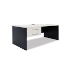 Sonic Straight Desk with Drawers 1200Wx600Dmm White Top / Charcoal Frame image