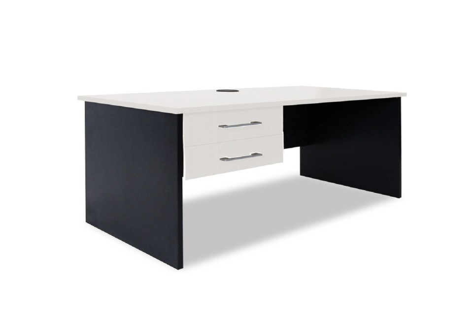 Sonic 1200 Straight Desk With Draws Charcoal/white