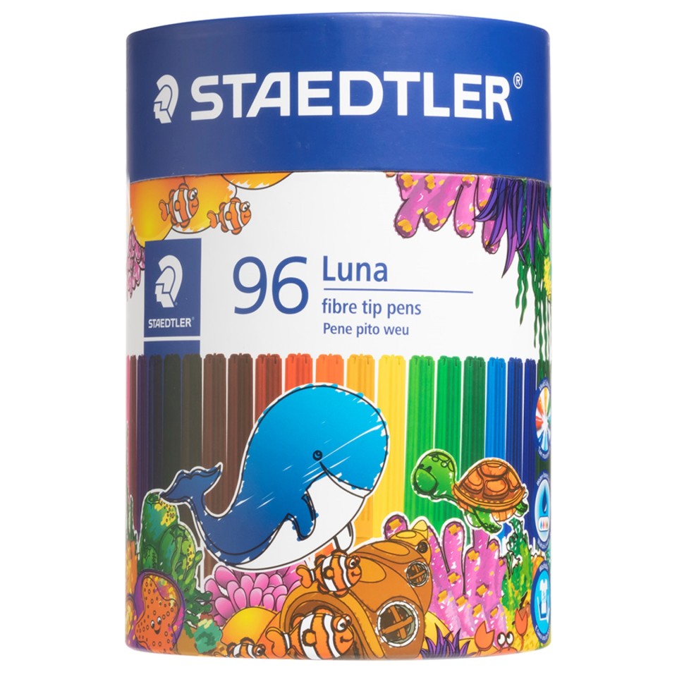 Staedtler Luna 327 Fibre Tip Pens Assorted Colours Pack 96