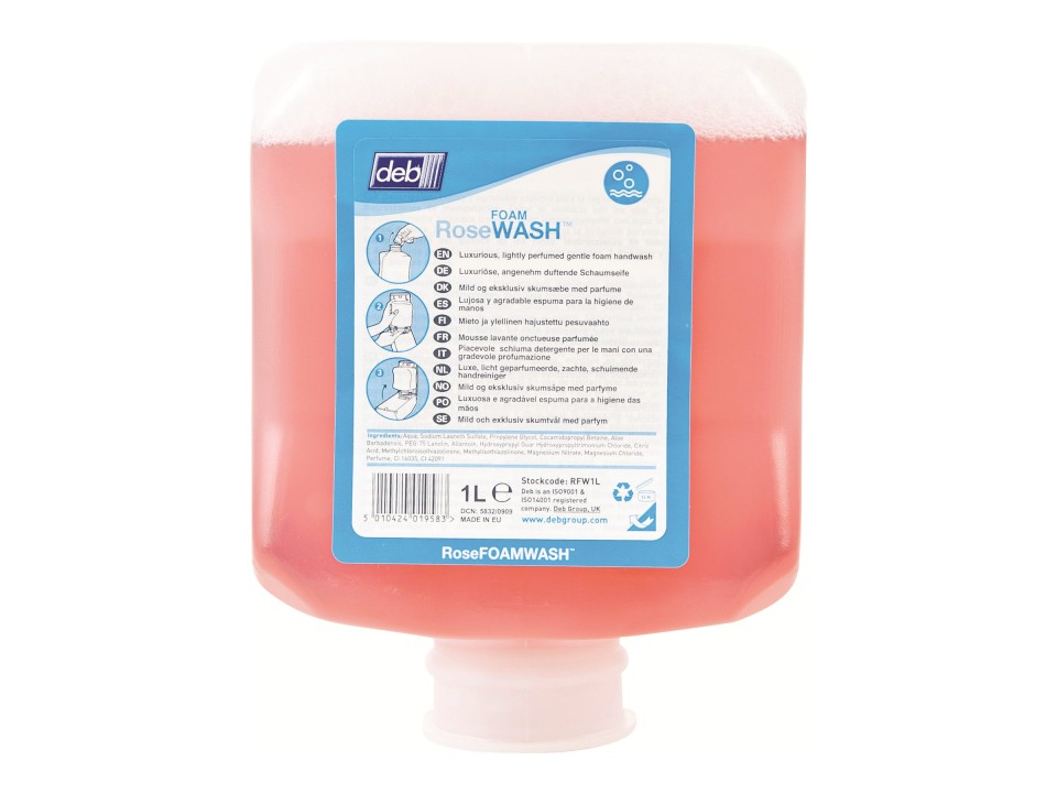 Deb Stoko Refresh Rose Foam Wash Cartridge 1 Litre RFW1L