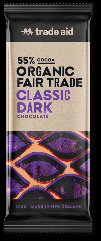 Trade Aid Organic 55% Classic Dark Chocolate 200g