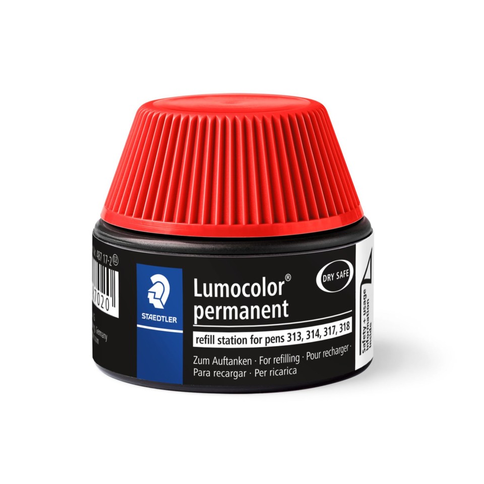 Staedtler Lumocolor Refill Pot Permanent 487 17 Universal Pens Red