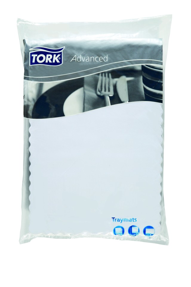 Tork Advanced Tray Mats 430X300mm White Pkt 500
