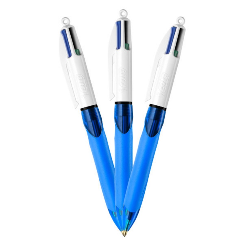 BIC 4 Colour Ballpoint Pen Retractable Grip Medium 1.0mm Standard Colours