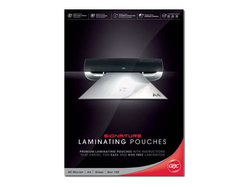 GBC Laminating Pouches Gloss A4 80 Micron Pack 100