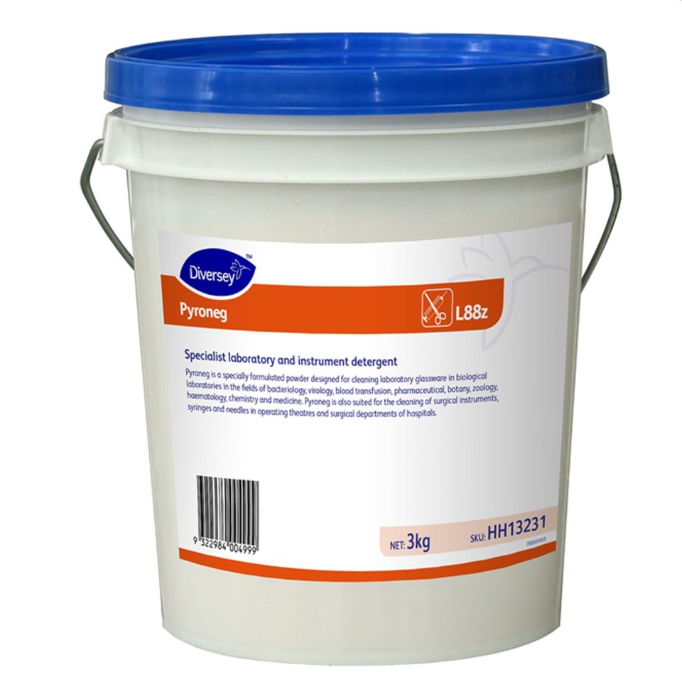 Diversey Pyroneg Specialist Laboratory and Instrument Detergent Powder 3kg Carton of 3