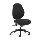 Chair Solutions Atlas-160 Heavy Duty High Back Task Chair Without Arms Black Fabric image
