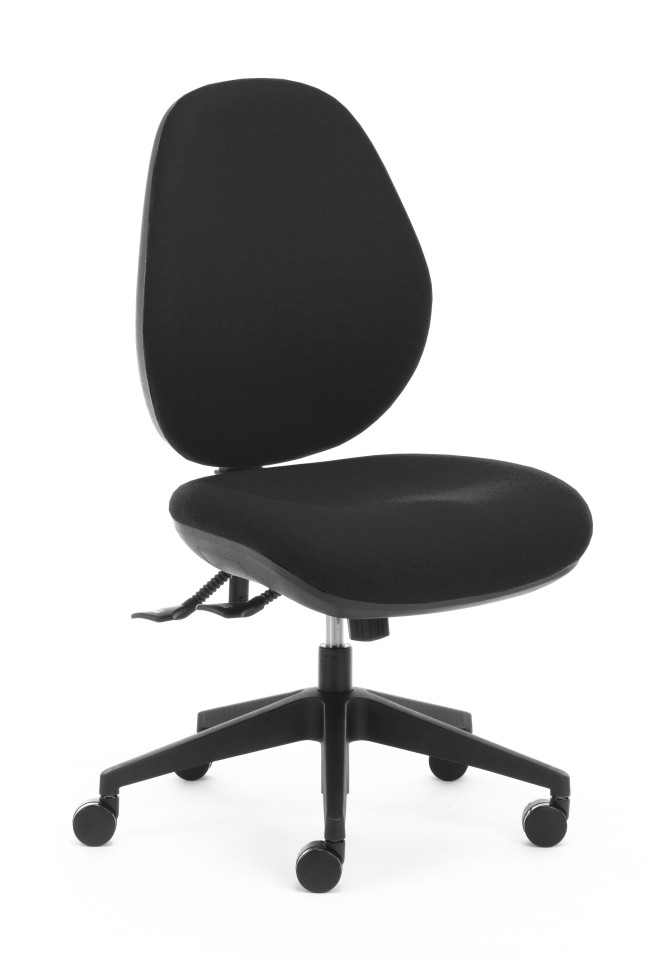 ChairSolutions Atlas-160 Heavy Duty High Back Task Chair Without Arms Black Fabric